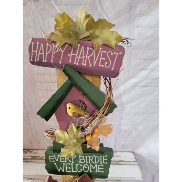Halloween fall scarecrow country folk art birdhouse fall decor home kitchen - Picture 4 of 8